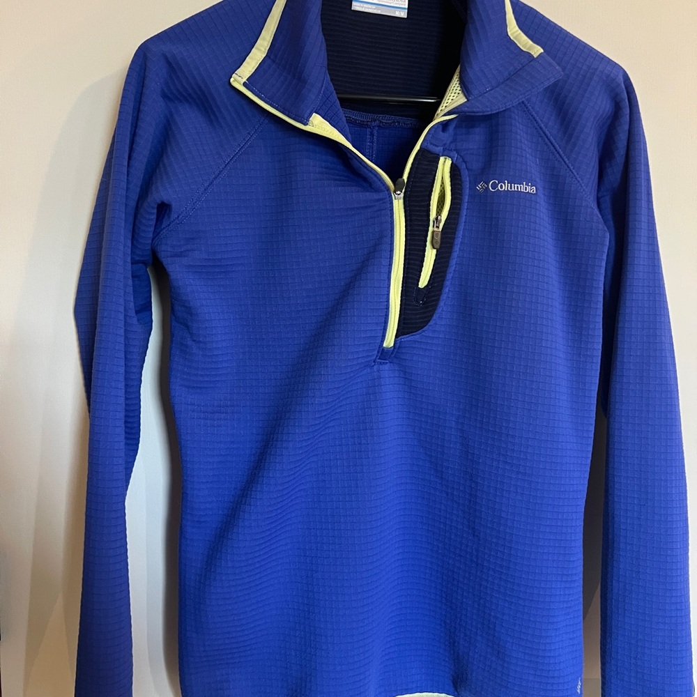 Columbia Purple/Blue and Yellow Quarter-Zip Pullover